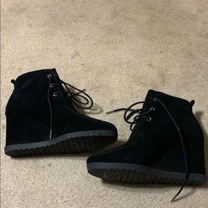 Michael Kors suede lace bootie - black